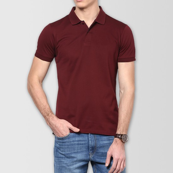 Maroon Plain Polo T-Shirt 